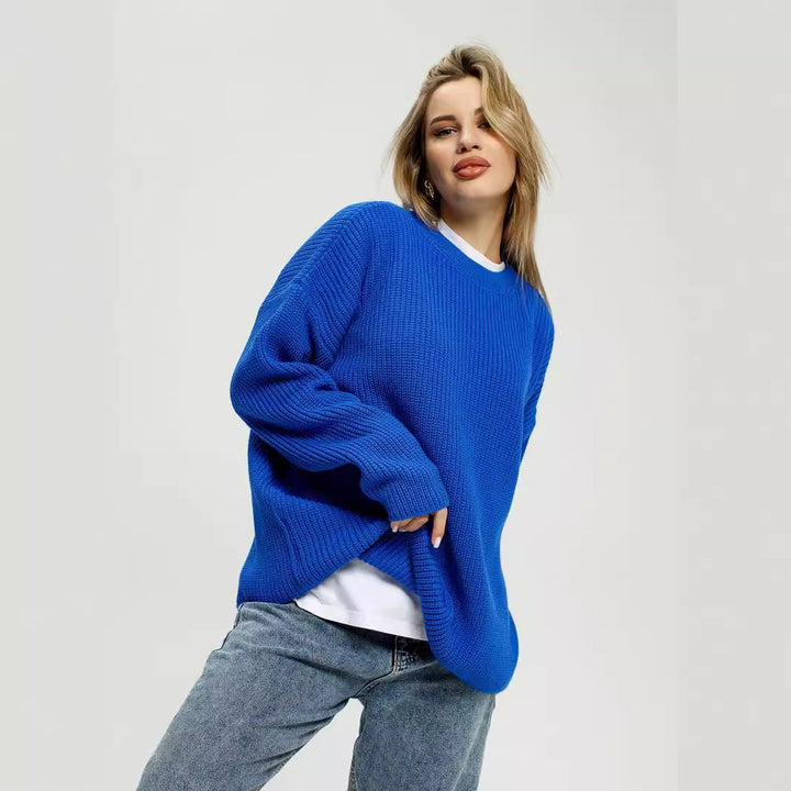 Damernas Avslappnade Oversized Tröja med Strukturerat Stickmönster Mirla-Eva Jonsson