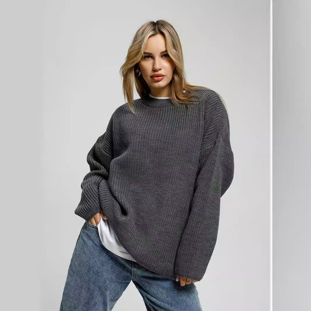 Damernas Avslappnade Oversized Tröja med Strukturerat Stickmönster Mirla-Eva Jonsson
