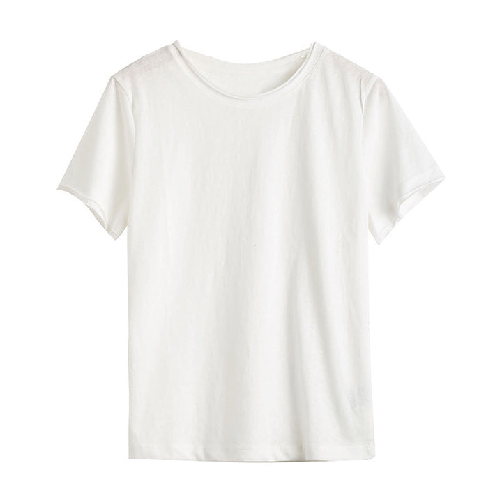 Damernas Bas T-Shirt i Mjuk Bomull med Rund Krage Mirla-Eva Jonsson