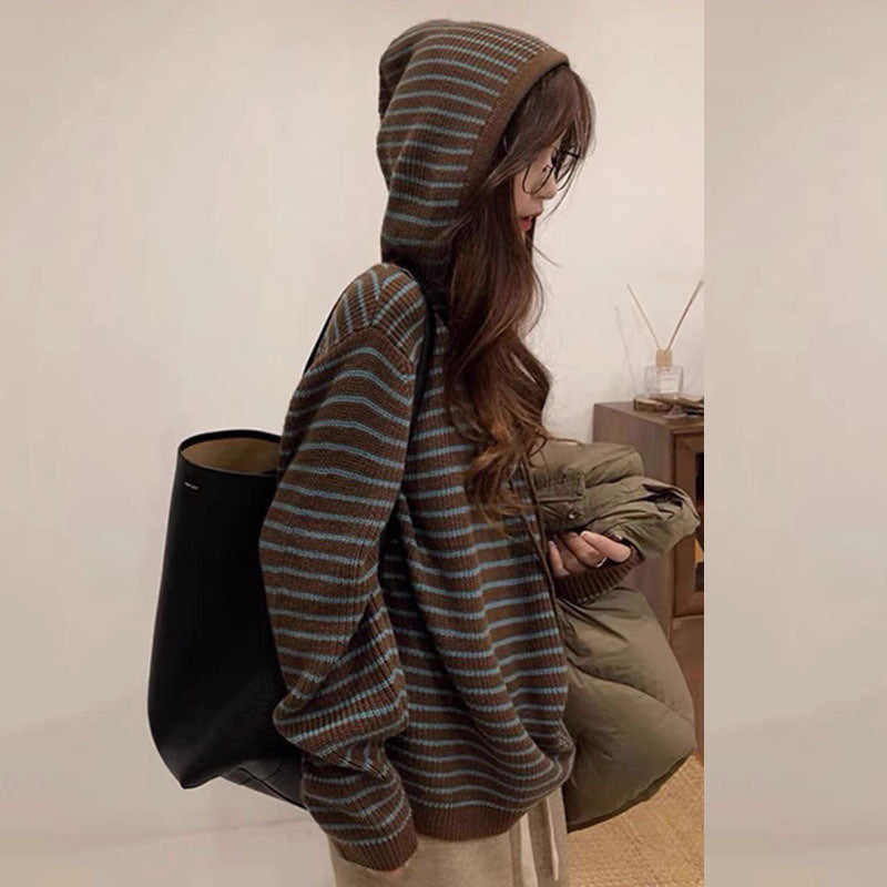 Damernas Bekväm Hoodie med Randigt Mönster Mirla-Eva Jonsson