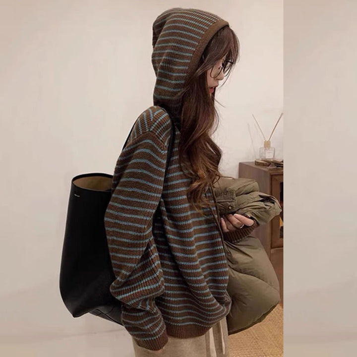 Damernas Bekväm Hoodie med Randigt Mönster Mirla-Eva Jonsson