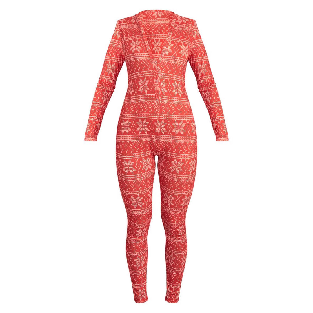 Damernas Bekväm Jumpsuit med Julmotiv och Lång Ärmar Eva Jonsson-Eva Jonsson