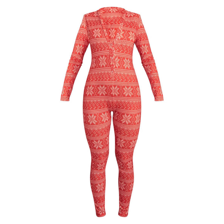 Damernas Bekväm Jumpsuit med Julmotiv och Lång Ärmar Eva Jonsson-Eva Jonsson