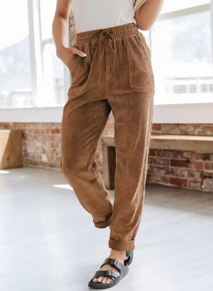 Damernas Bekväm Ribbat Material Fritidsbyxa Mirla-Eva Jonsson