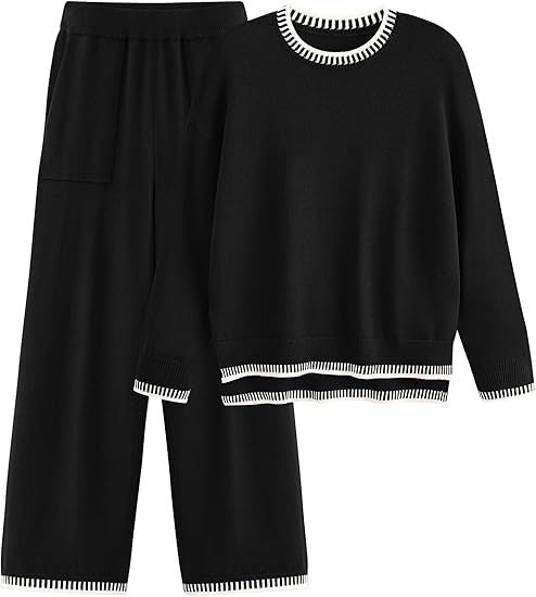 Damernas Bekväm Stickad Set med Elastisk Midja Mirla-Eva Jonsson