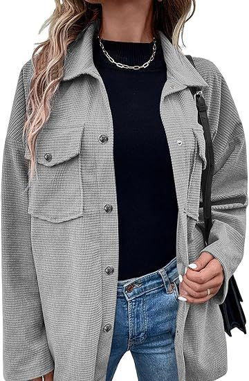Damernas Bekväm Waffle-design Blus med Fickor Eva Jonsson-Eva Jonsson