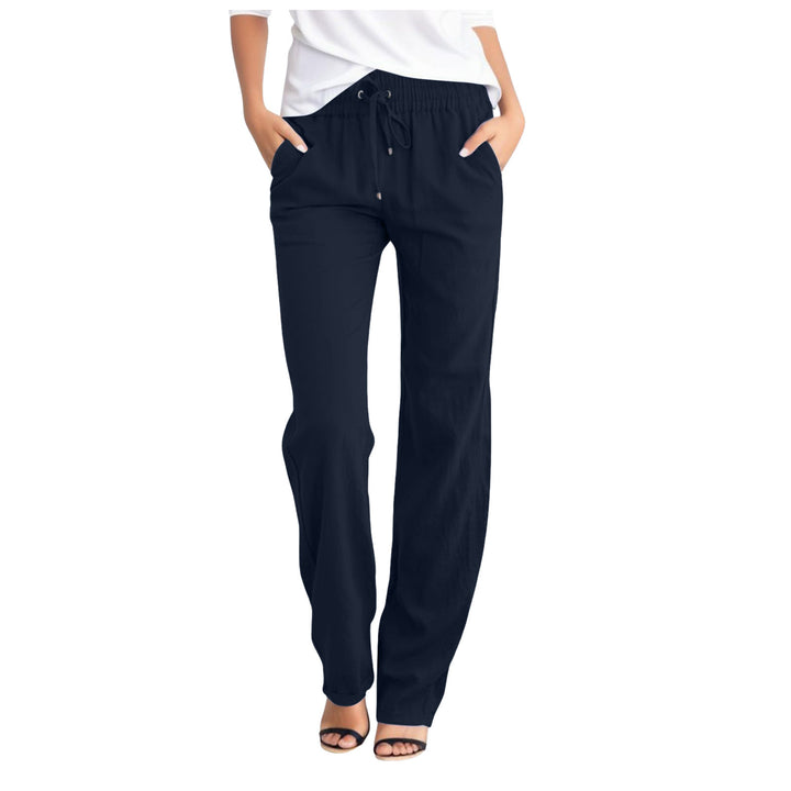 Damernas Bekväma Fritidsbyxor med elastisk midja och praktiska fickor Mirla-Eva Jonsson