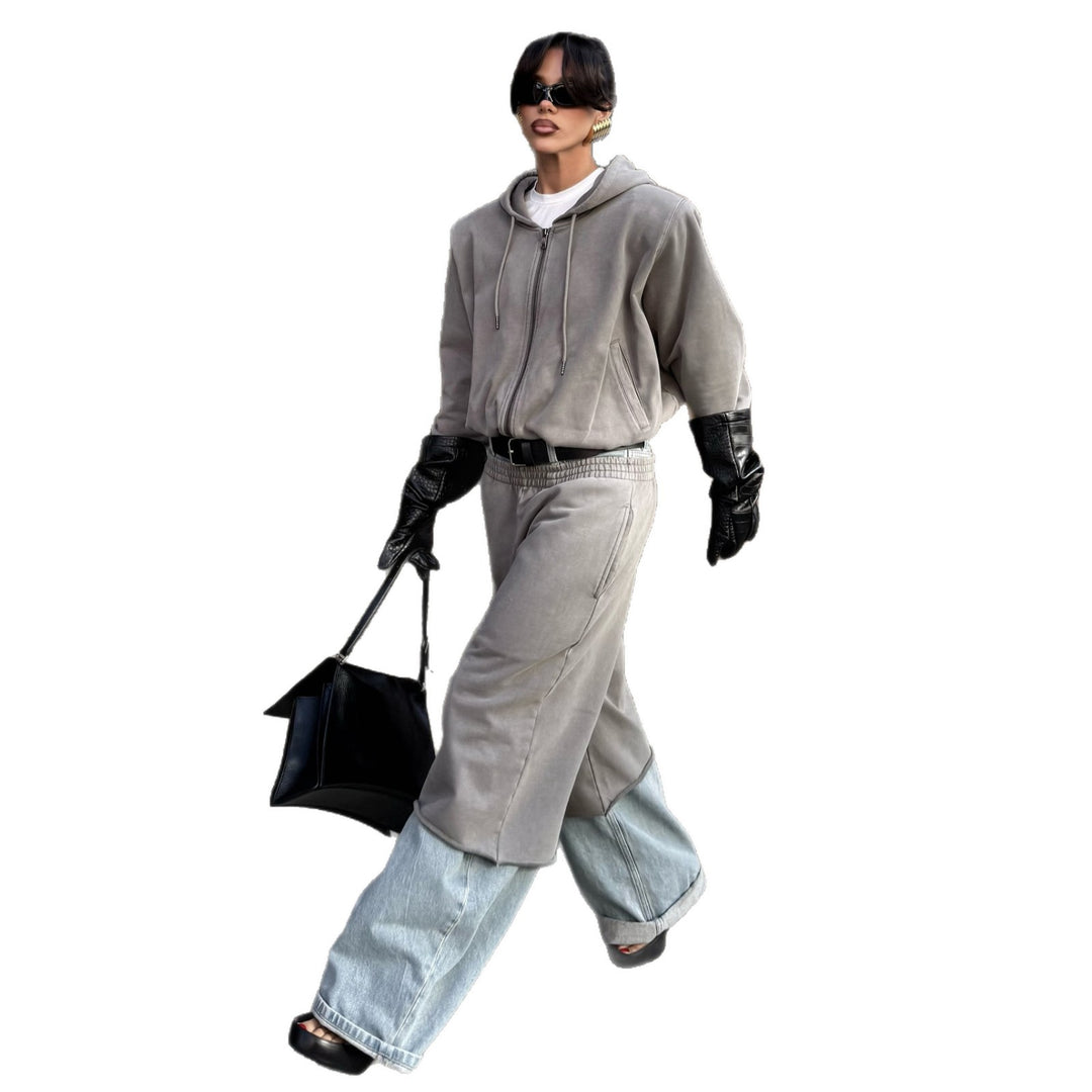 Damernas Bekväma Jumpsuit med Huva och Vid Ben Mirla-Eva Jonsson