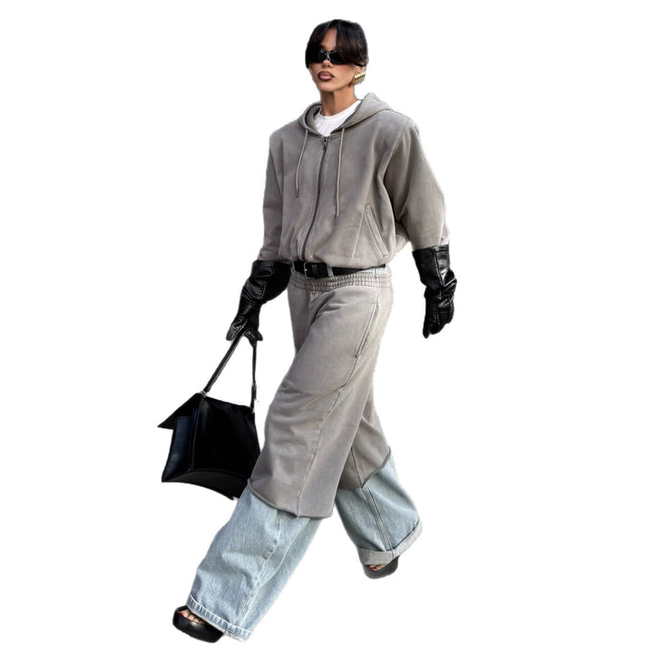 Damernas Bekväma Jumpsuit med Huva och Vid Ben Mirla-Eva Jonsson