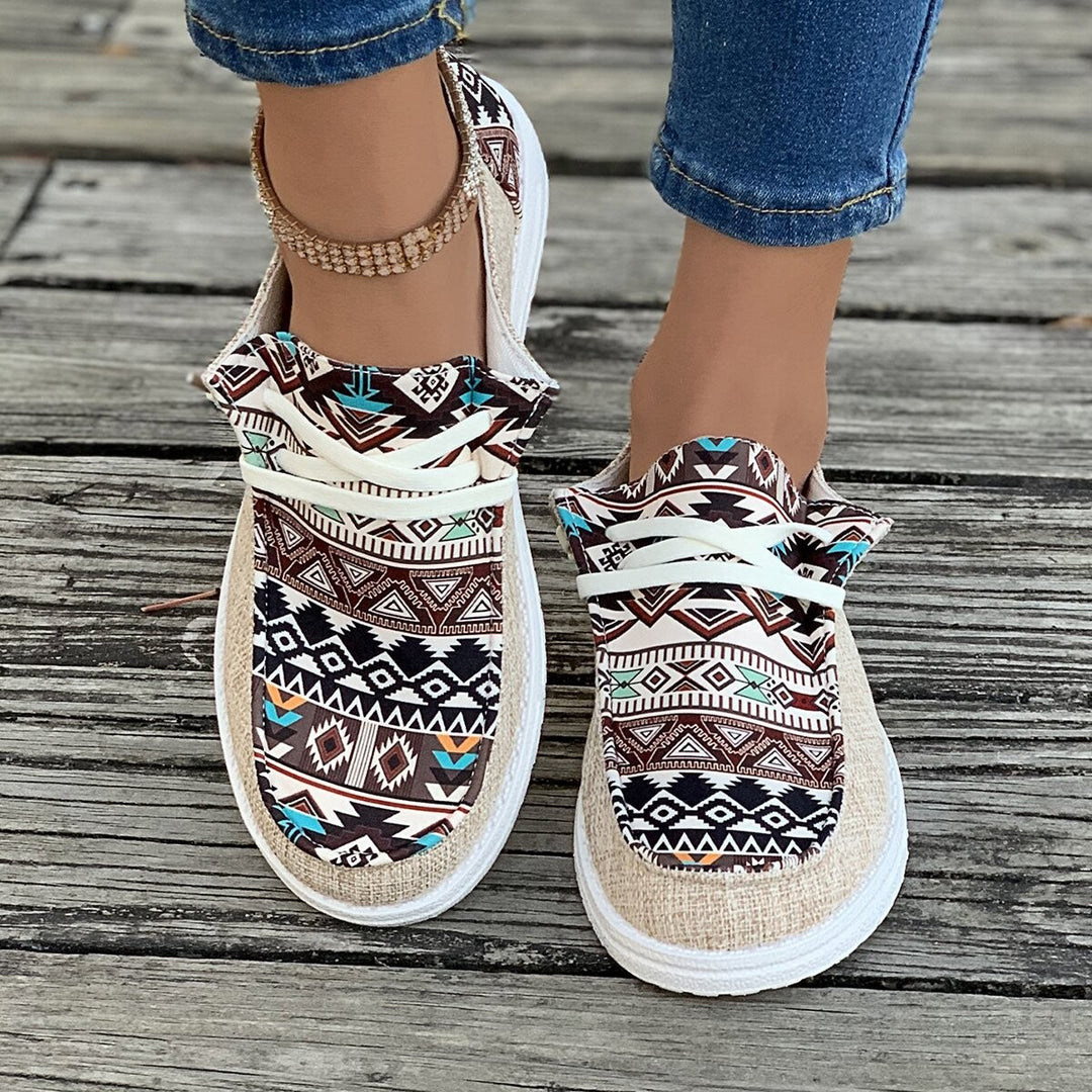 Damernas Bekväma Slip-On Sneakers med Ethno-Mönster Mirla-Eva Jonsson