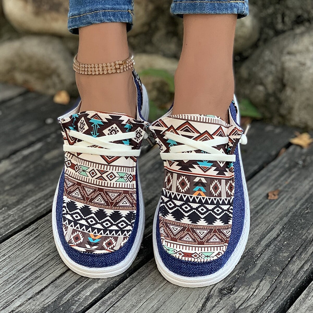 Damernas Bekväma Slip-On Sneakers med Ethno-Mönster Mirla-Eva Jonsson