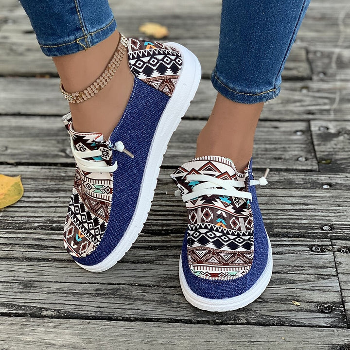 Damernas Bekväma Slip-On Sneakers med Ethno-Mönster Mirla-Eva Jonsson