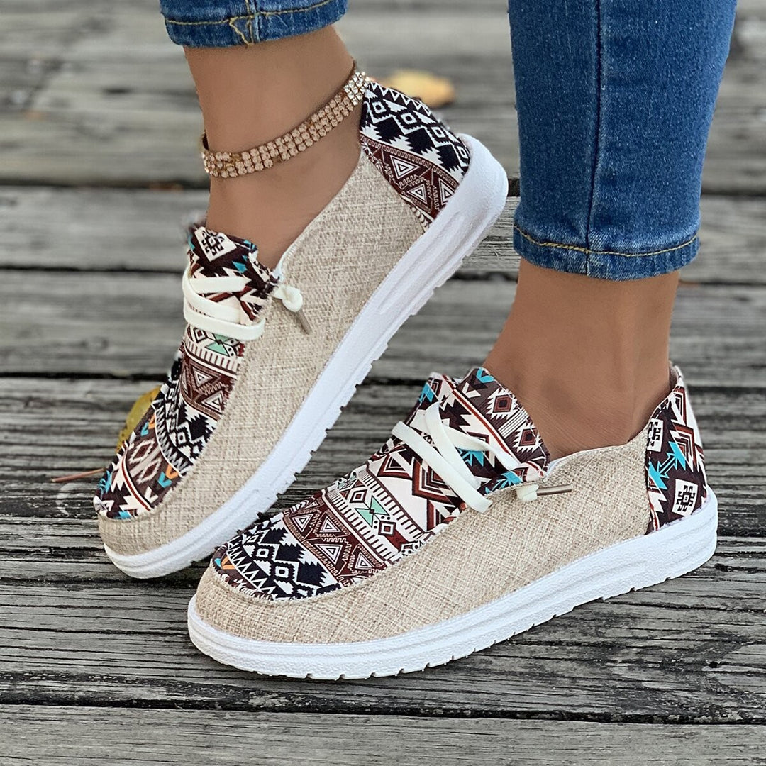 Damernas Bekväma Slip-On Sneakers med Ethno-Mönster Mirla-Eva Jonsson