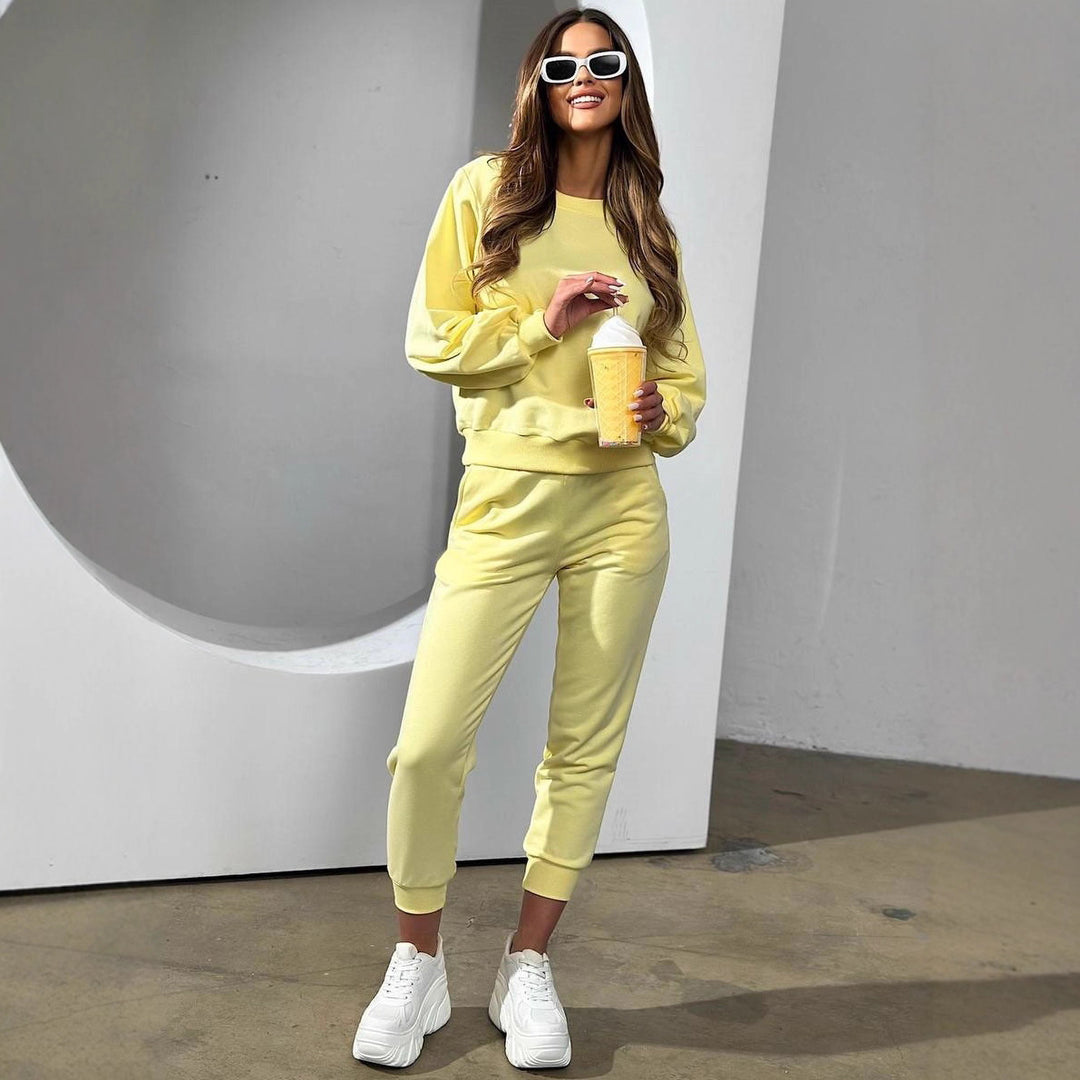 Damernas Bekväma Sport-Loungewear-set med avslappnad passform och elastisk midja Eva Jonsson-Eva Jonsson