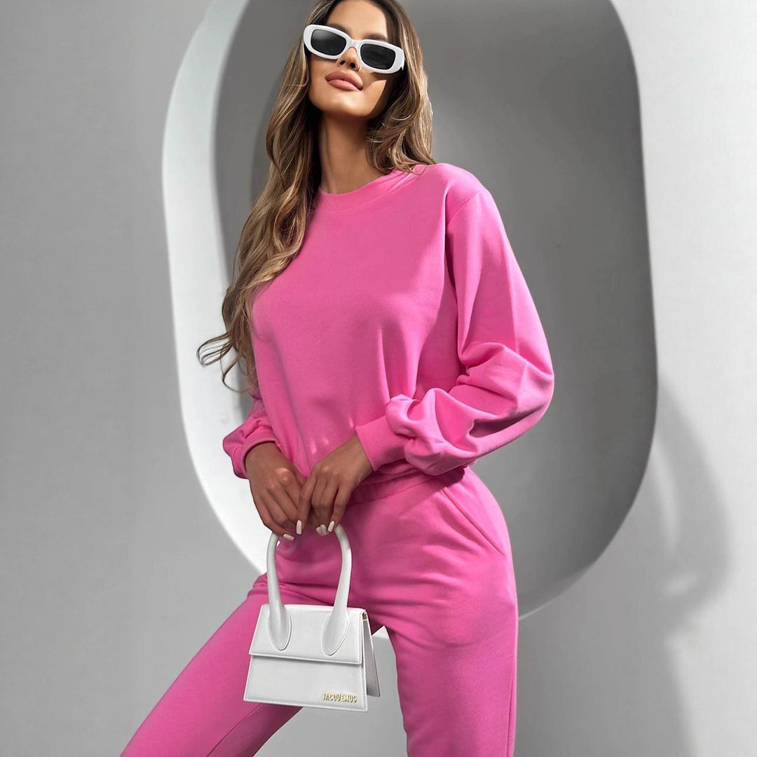 Damernas Bekväma Sport-Loungewear-set med avslappnad passform och elastisk midja Eva Jonsson-Eva Jonsson