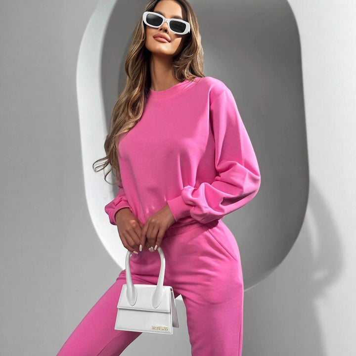 Damernas Bekväma Sport-Loungewear-set med avslappnad passform och elastisk midja Eva Jonsson-Eva Jonsson