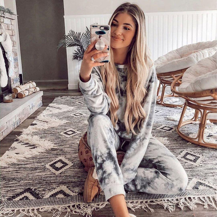 Damernas Bekvämt Fleece-Lounge-set med elastisk midja Mirla-Eva Jonsson