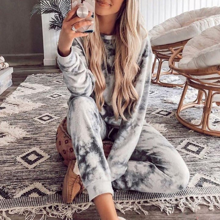 Damernas Bekvämt Fleece-Lounge-set med elastisk midja Mirla-Eva Jonsson