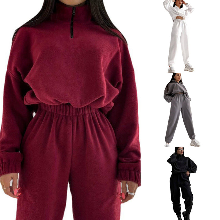Damernas Bekvämt och stiligt lounge-set med elastisk midja och cropped topp Mirla-Eva Jonsson