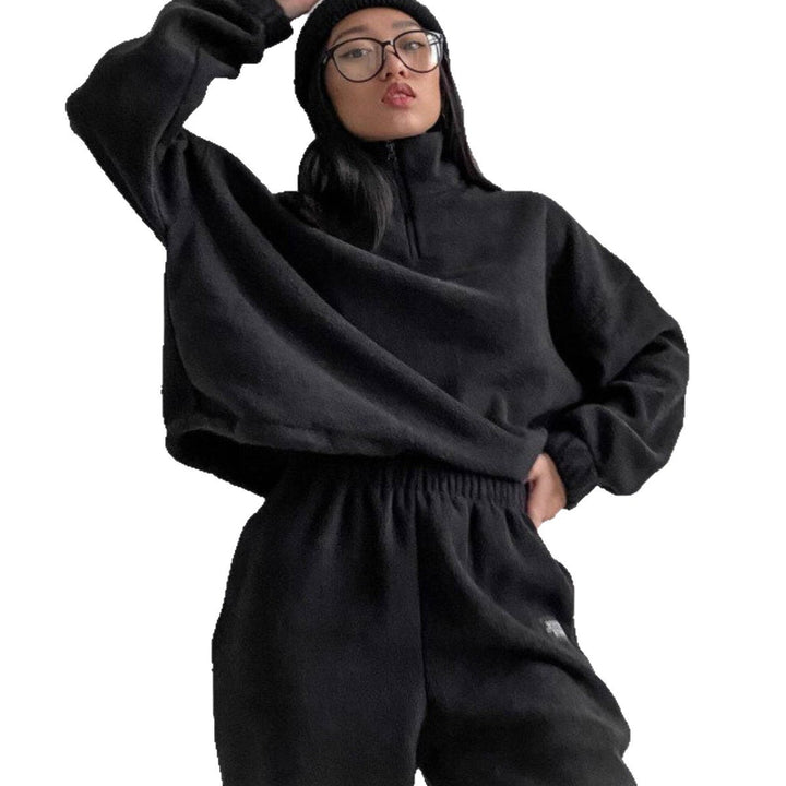 Damernas Bekvämt och stiligt lounge-set med elastisk midja och cropped topp Mirla-Eva Jonsson