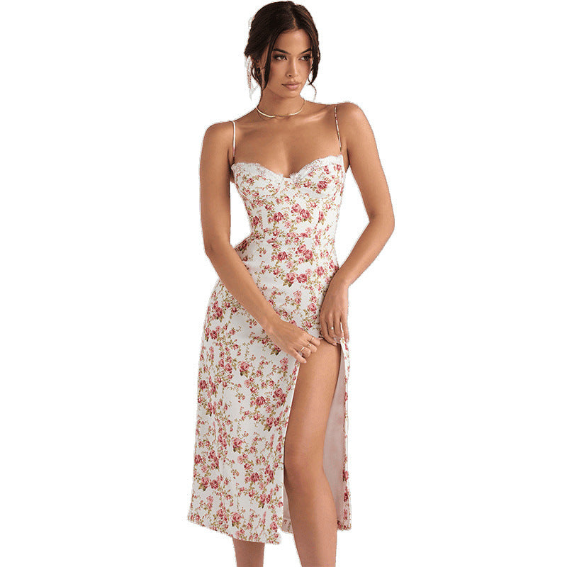 Damernas Blommor Spets Detalj Bodycon Klänning Eva Jonsson-Eva Jonsson