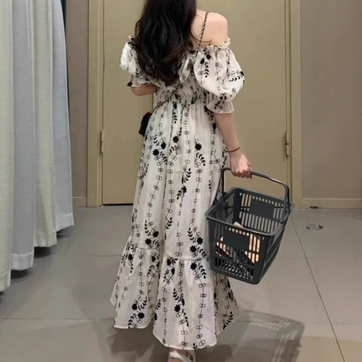 Damernas Boho-maxiklänning med elastiskt liv och voluminösa ärmar Mirla-Eva Jonsson