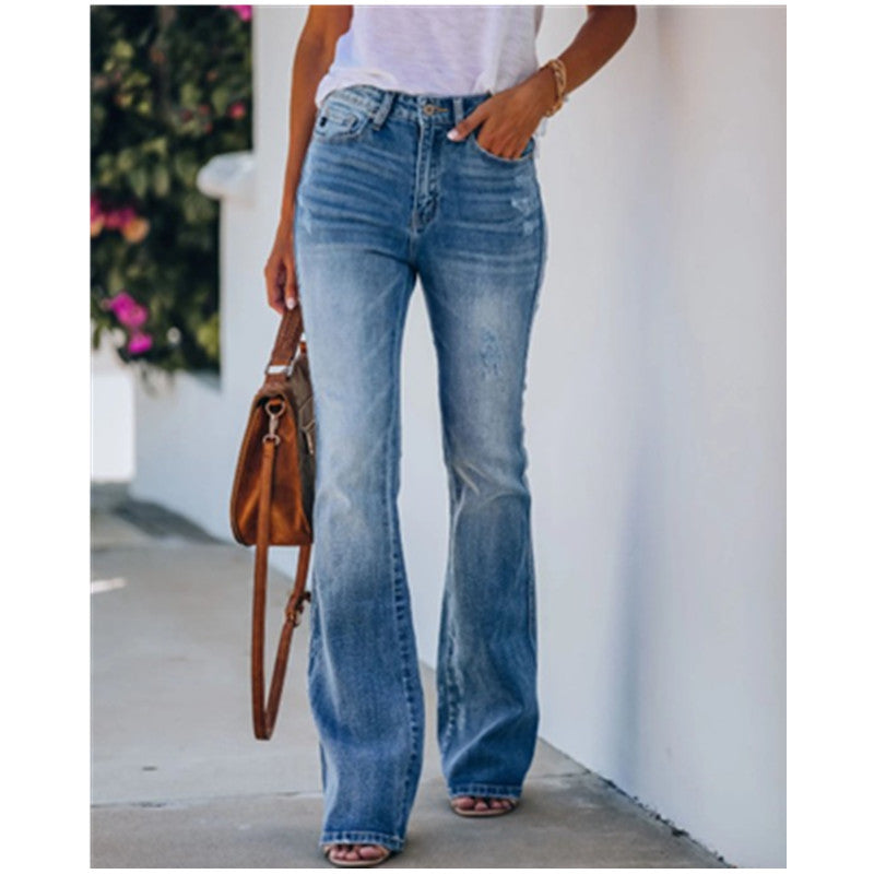 Damernas Bootcut Jeans med avslappnad vintage-känsla och hög midja Mirla-Eva Jonsson
