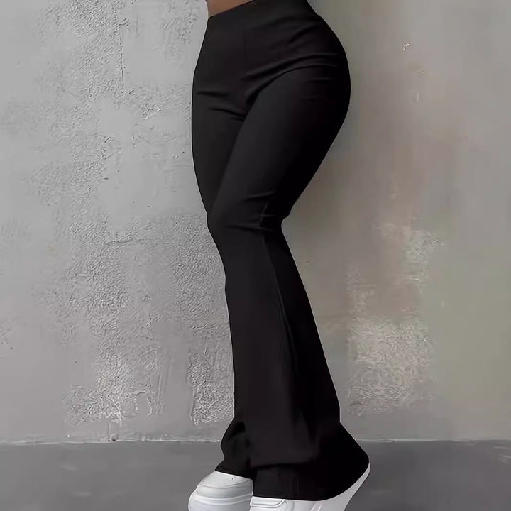 Damernas Bootcut-byxor med Hög Midja och Elastisk Midjeband Mirla-Eva Jonsson