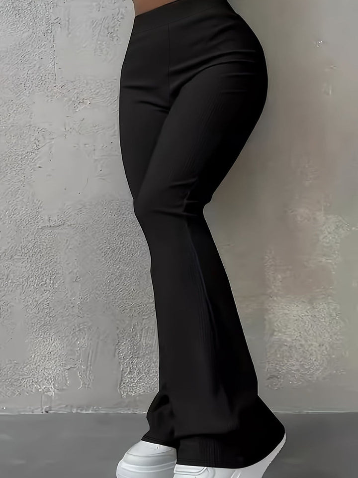 Damernas Bootcut-byxor med Hög Midja och Elastisk Midjeband Mirla-Eva Jonsson