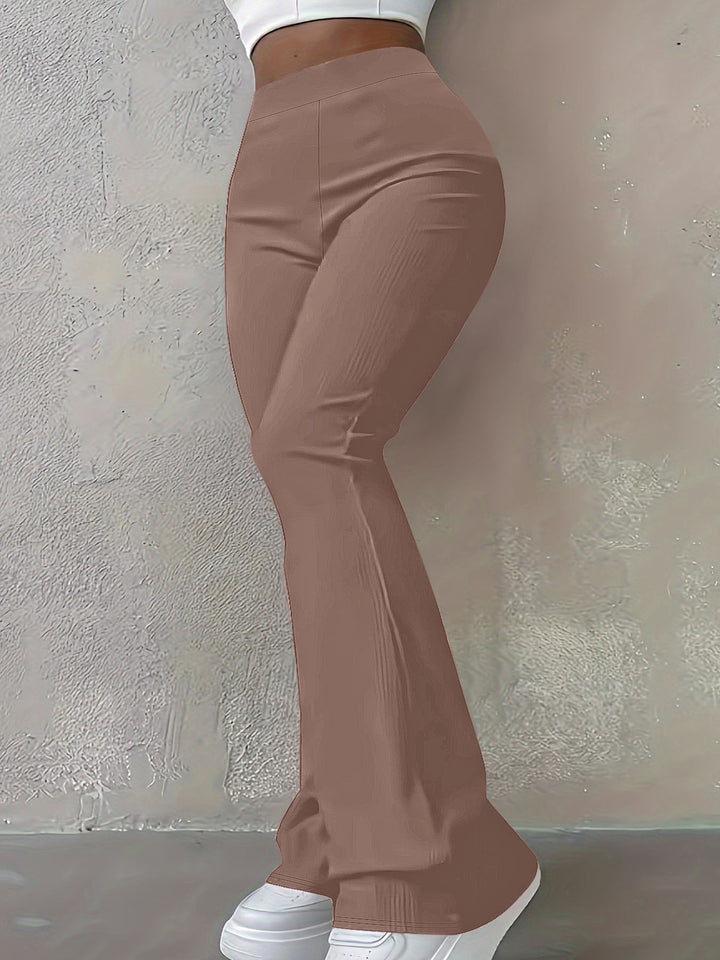 Damernas Bootcut-byxor med Hög Midja och Elastisk Midjeband Mirla-Eva Jonsson