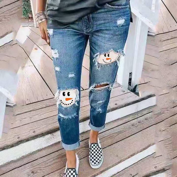Damernas Boyfriend-jeans med kreativa applikationer Mirla-Eva Jonsson