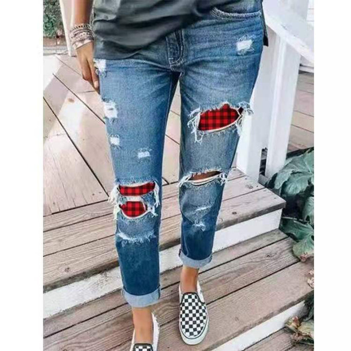 Damernas Boyfriend-jeans med kreativa applikationer Mirla-Eva Jonsson