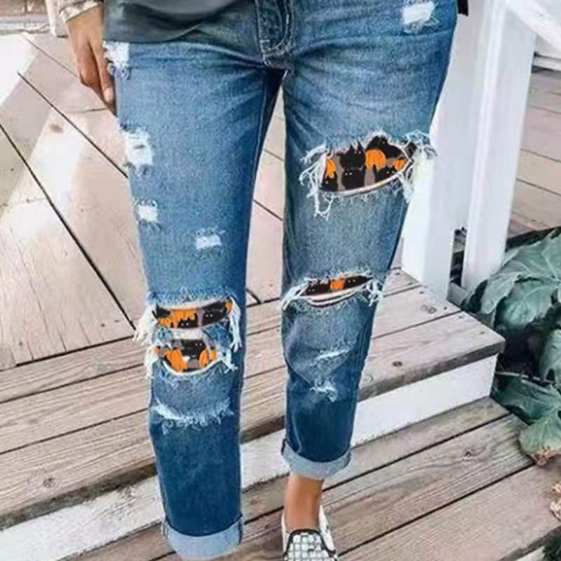 Damernas Boyfriend-jeans med kreativa applikationer Mirla-Eva Jonsson
