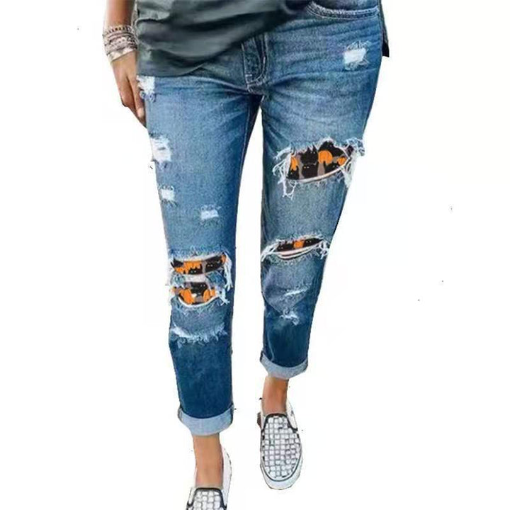 Damernas Boyfriend-jeans med kreativa applikationer Mirla-Eva Jonsson