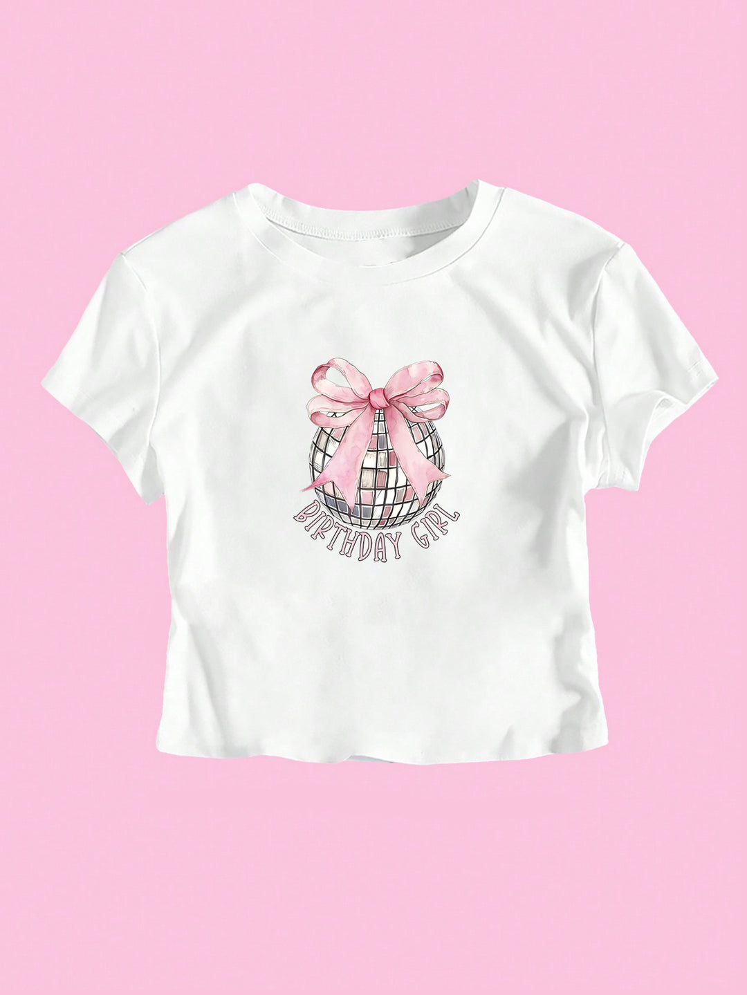 Damernas Crop-T-shirt med festligt födelsedagstema Mirla-Eva Jonsson