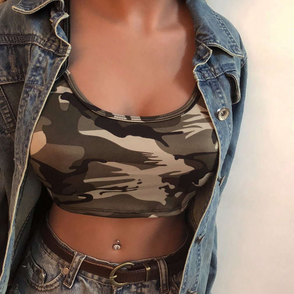 Damernas Crop-Top i modern camouflage-design Eva Jonsson-Eva Jonsson