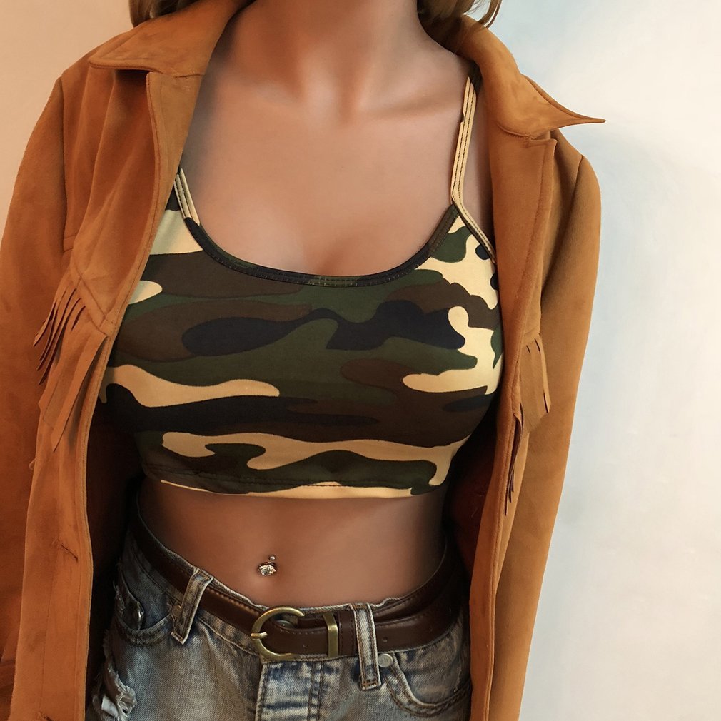 Damernas Crop-Top i modern camouflage-design Eva Jonsson-Eva Jonsson