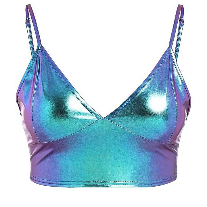 Damernas Crop-top med Glansig Metalllook och Justerbara Stövlar Mirla-Eva Jonsson