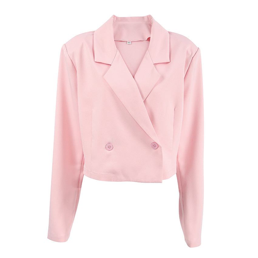 Damernas Croppad Blazerjacka med oversized ärmar och detaljknappar Mirla-Eva Jonsson