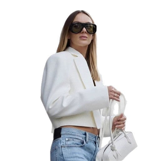 Damernas Cropped Blazer med skarpa axlar och elegant silhuett Mirla-Eva Jonsson
