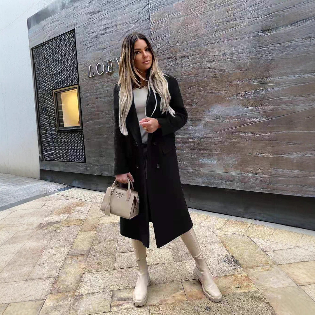 Damernas Dubbelknäppt Ullkappa Mirla-Eva Jonsson