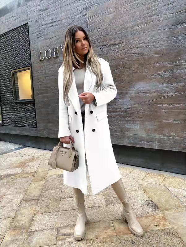 Damernas Dubbelknäppt Ullkappa Mirla-Eva Jonsson