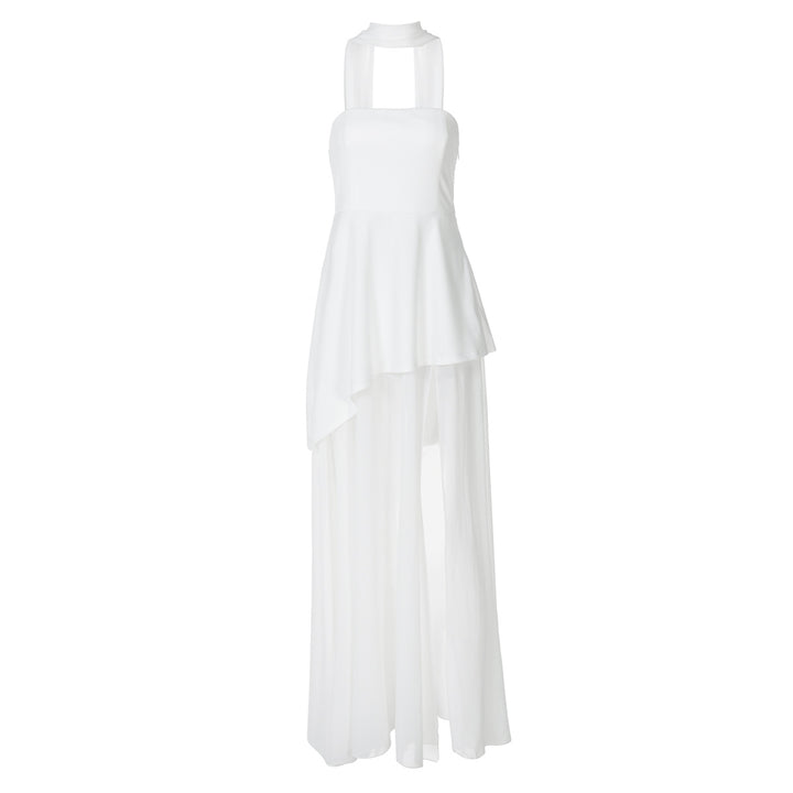 Damernas Elegant Aftonklänning med asymmetrisk fåll och förförisk slits Eva Jonsson-Eva Jonsson