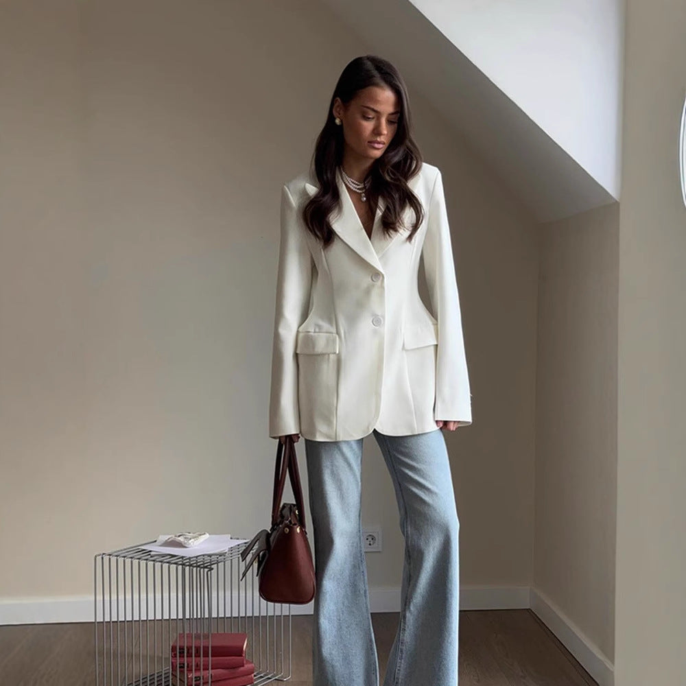 Damernas Elegant Blazer med figursydd skärning och moderna detaljer Eva Jonsson-Eva Jonsson
