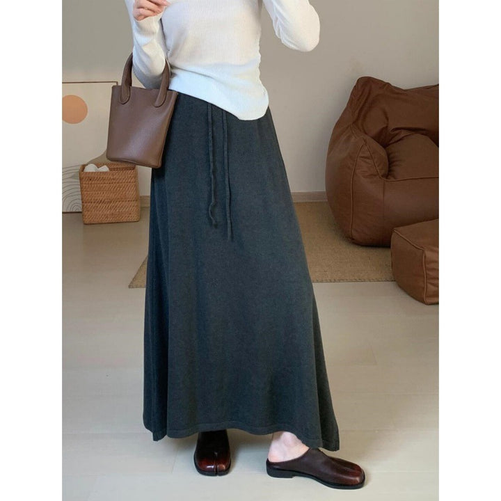 Damernas Elegant Maxi-Kjol med sidospalt och elastisk midja Eva Jonsson-Eva Jonsson