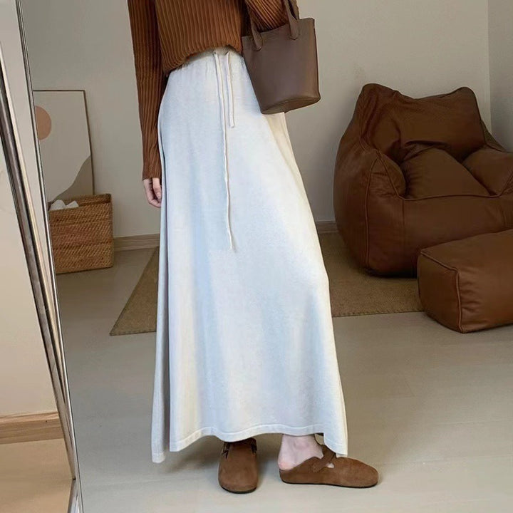 Damernas Elegant Maxi-Kjol med sidospalt och elastisk midja Eva Jonsson-Eva Jonsson