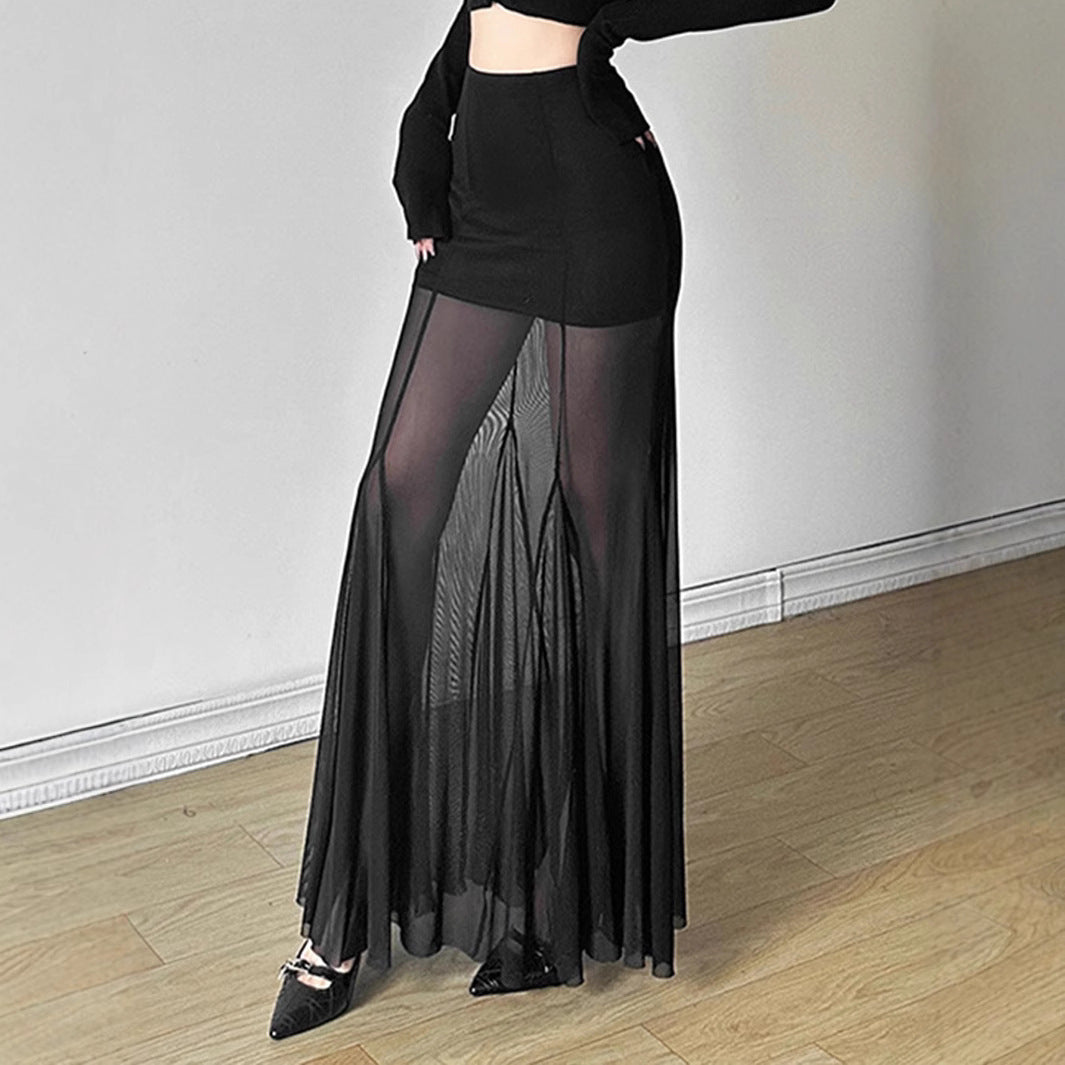 Damernas Elegant Maxikjol med transparenta insatser Mirla-Eva Jonsson