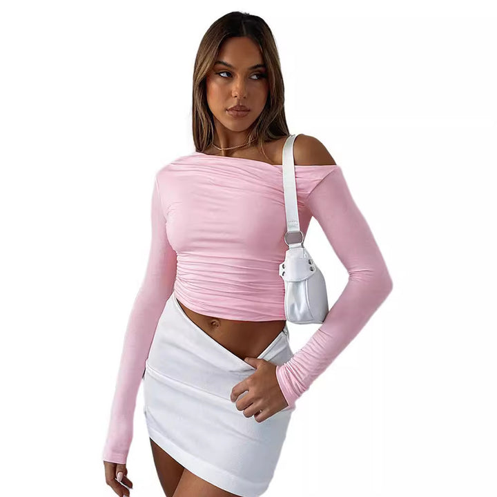 Damernas Elegant Off-Shoulder Topp med Rynkning Mirla-Eva Jonsson