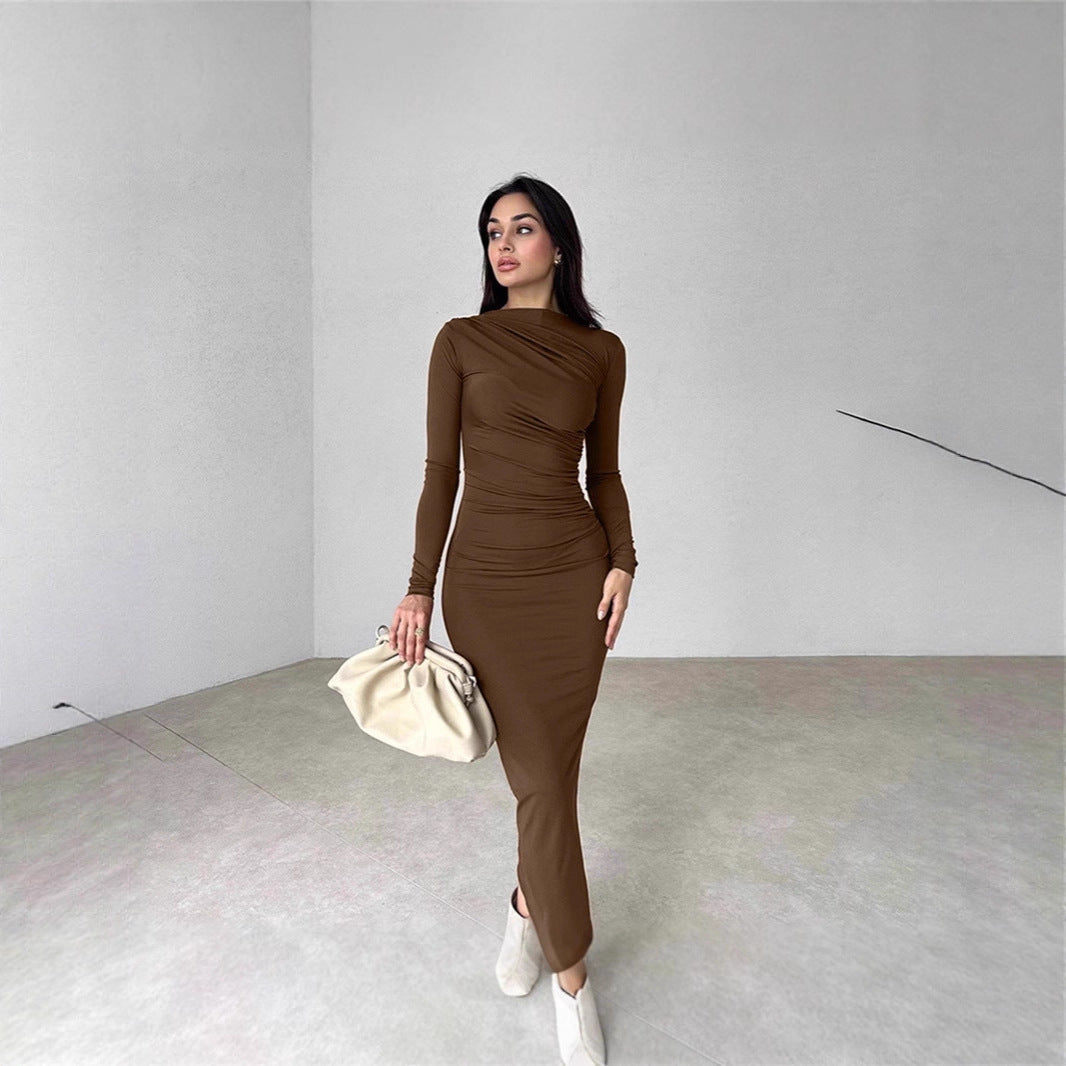Damernas Elegant Omslag Klänning med Långa Ärmar och Figurformande Snitt Mirla-Eva Jonsson