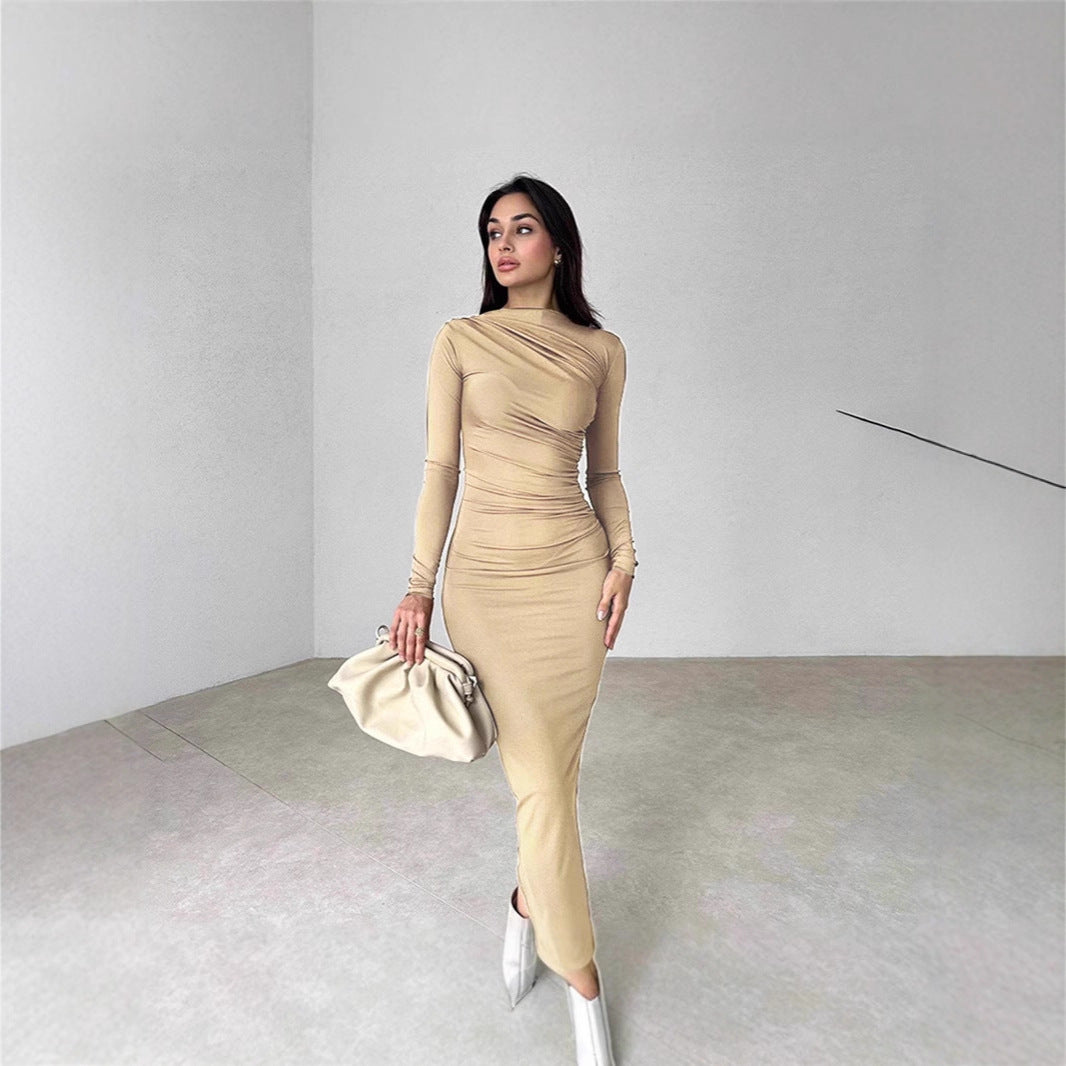 Damernas Elegant Omslag Klänning med Långa Ärmar och Figurformande Snitt Mirla-Eva Jonsson